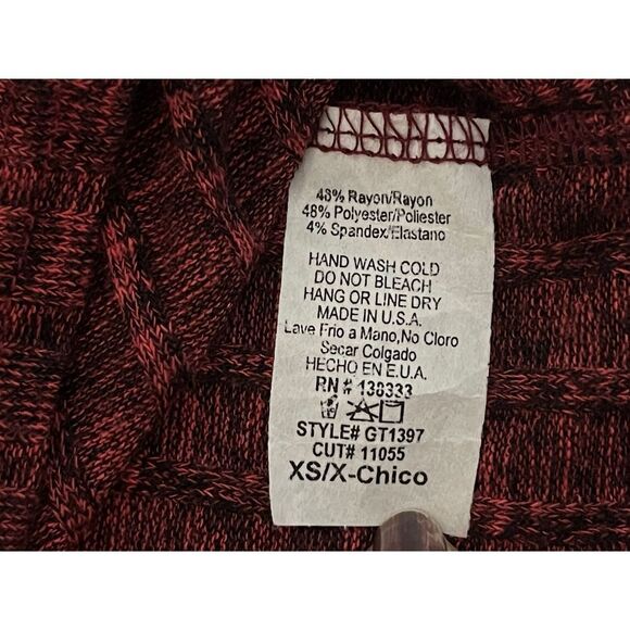 Fashion NOVA FLARE TIE SLEEVE‎ CROPPED SWEATER RED BLACK MARLED KNIT - Picture 4 of 4